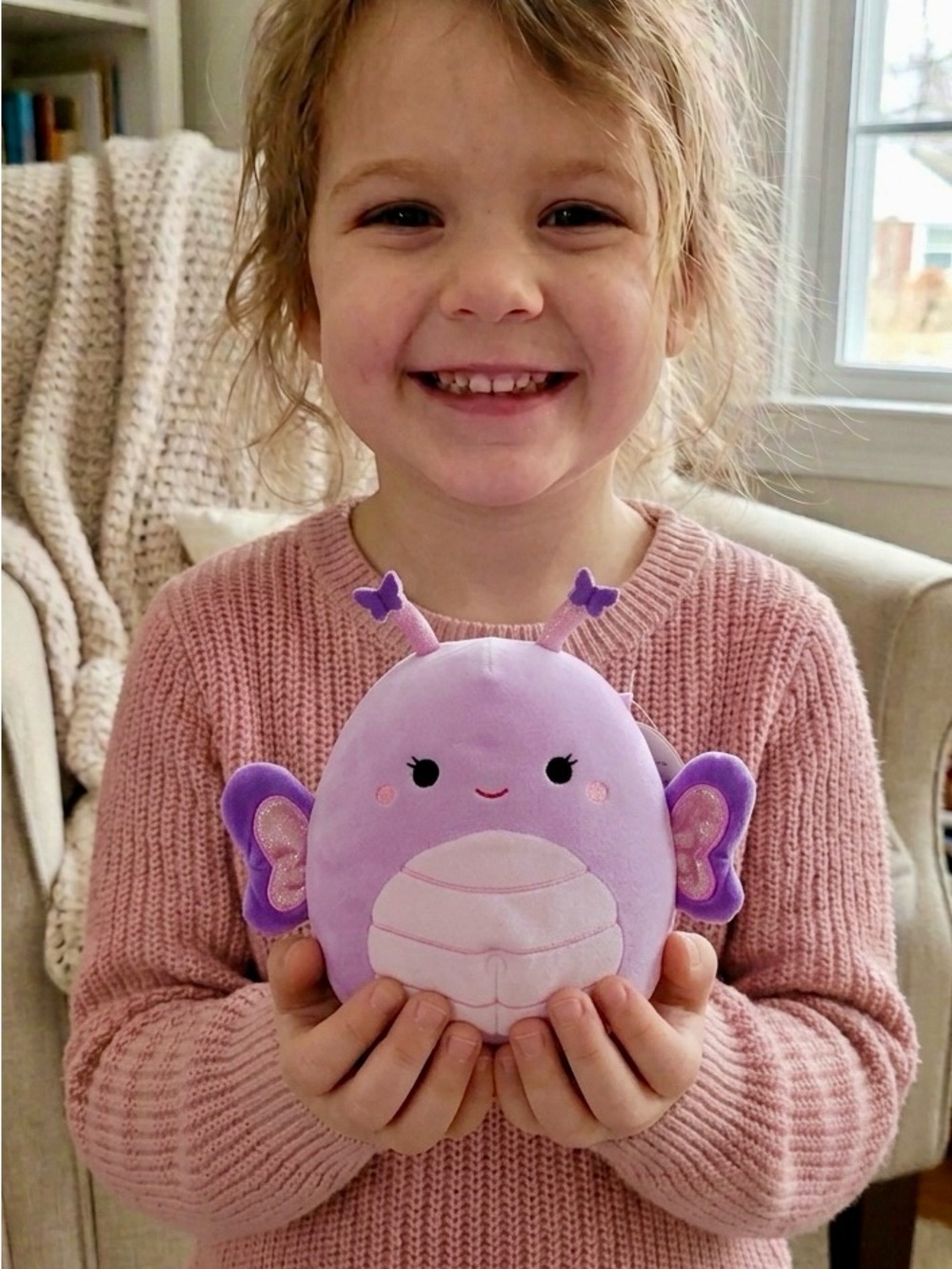 Squishmallows BRENDA THE BUTTERFLY IN light Purple Plush with Pink Belly